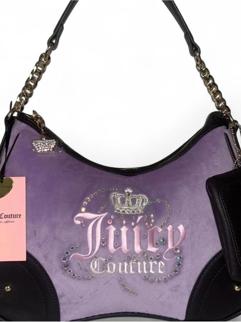 Juicy Couture Lavender and Black Logo Shoulder Bag
